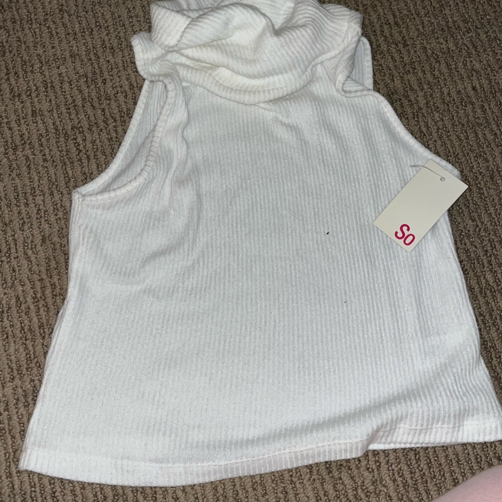 White turtleneck tank